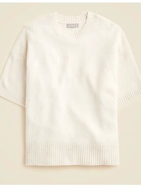 J.Crew Women's Cream sweater-tee in vintage wool Sweater Sz SMall